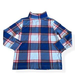 Hanna Andersson Plaid Holiday Print Turtleneck 100cm US 4